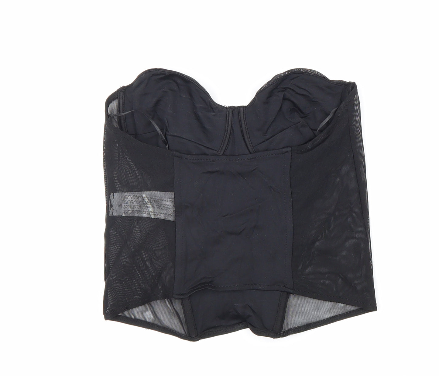 Zara Womens Black Polyimide Cropped Tank Size M Off the Shoulder