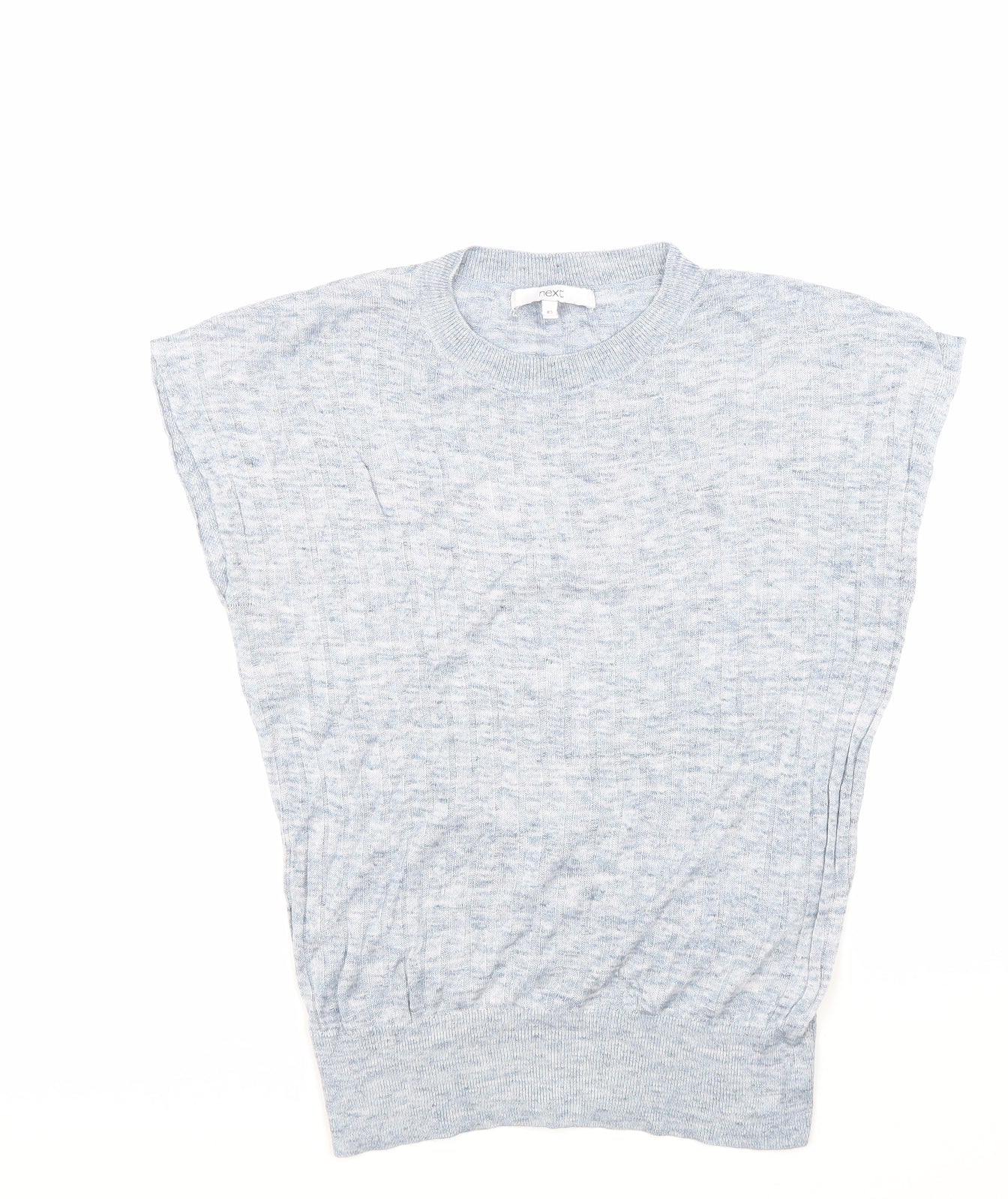 NEXT Womens Blue Acrylic Basic T-Shirt Size XS Mock Neck