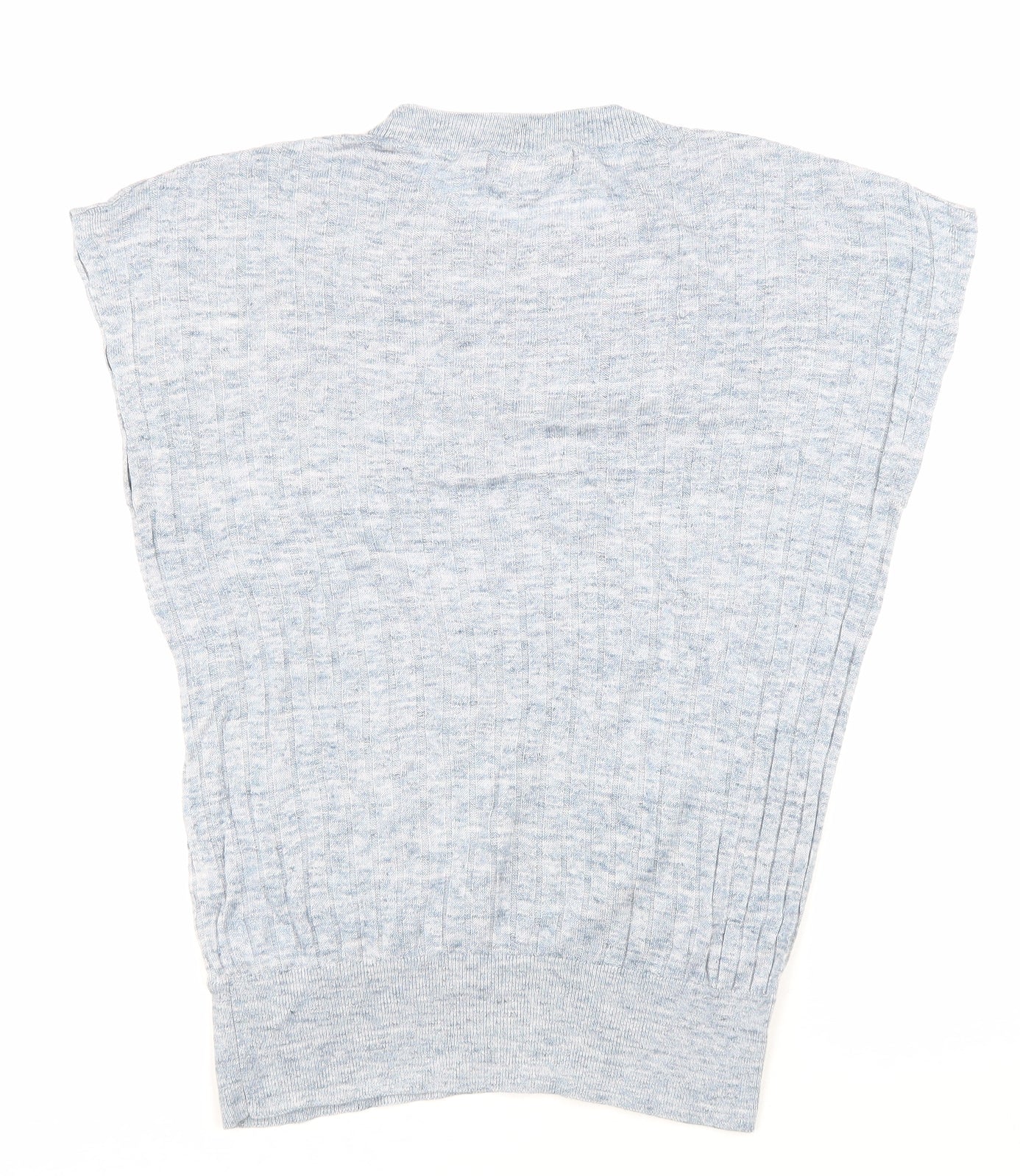 NEXT Womens Blue Acrylic Basic T-Shirt Size XS Mock Neck