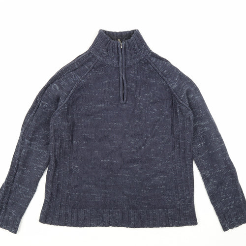 Tom Hagan Mens Blue High Neck Acrylic Pullover Jumper Size L