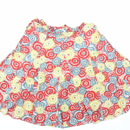 Stock Shop Womens Multicoloured Geometric Cotton A-Line Skirt Size 16 Button
