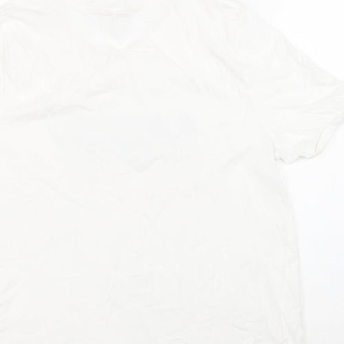 TU Womens White Cotton Basic T-Shirt Size 14 Round Neck - Sporty Society
