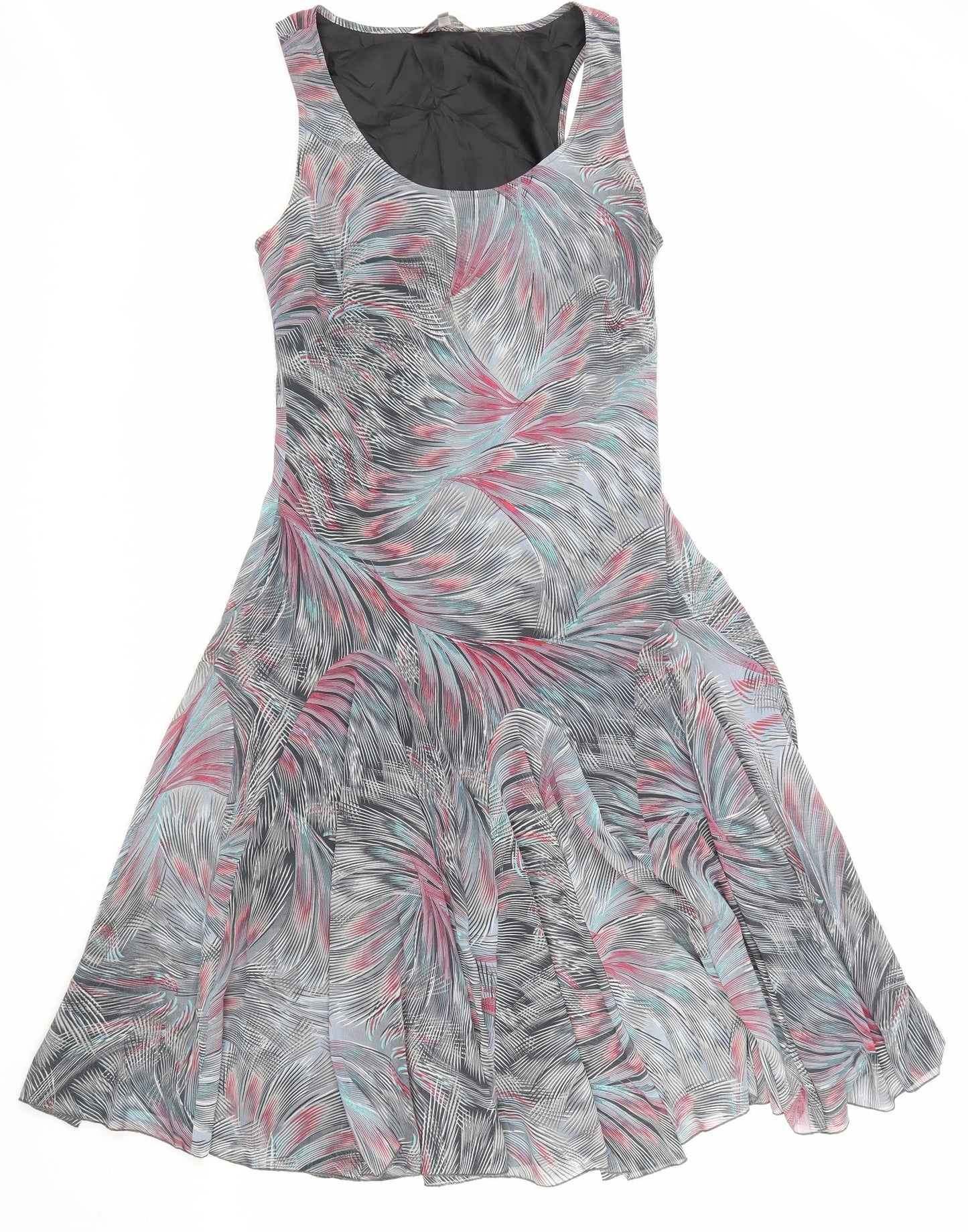 Jasper Conran Womens Multicoloured Geometric Polyester Fit & Flare Size 14 Scoop Neck Pullover