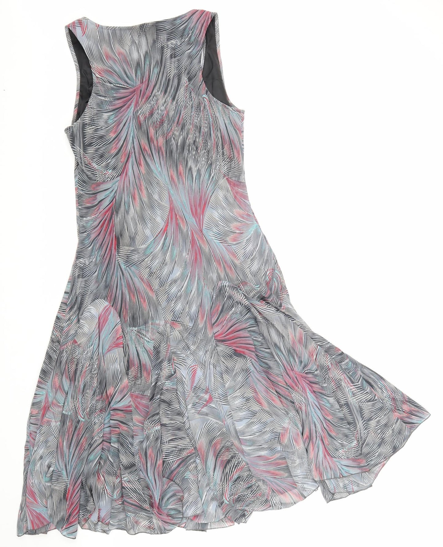 Jasper Conran Womens Multicoloured Geometric Polyester Fit & Flare Size 14 Scoop Neck Pullover