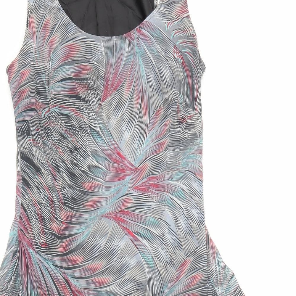 Jasper Conran Womens Multicoloured Geometric Polyester Fit & Flare Size 14 Scoop Neck Pullover