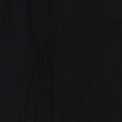 Marks and Spencer Womens Black Viscose Pencil Dress Size 12 V-Neck - Draped