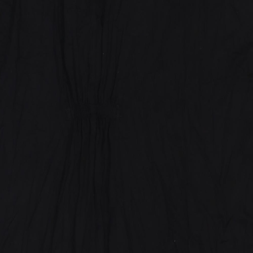 Marks and Spencer Womens Black Viscose Pencil Dress Size 12 V-Neck - Draped