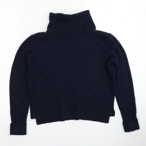 Miss Selfridge Womens Blue Roll Neck Acrylic Pullover Jumper Size 6