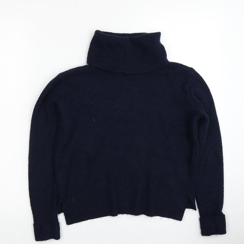 Miss Selfridge Womens Blue Roll Neck Acrylic Pullover Jumper Size 6