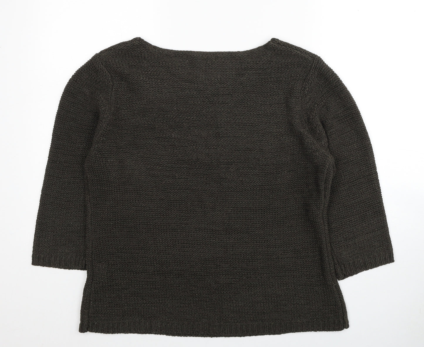Papaya Womens Grey Boat Neck Acrylic Pullover Jumper Size 20