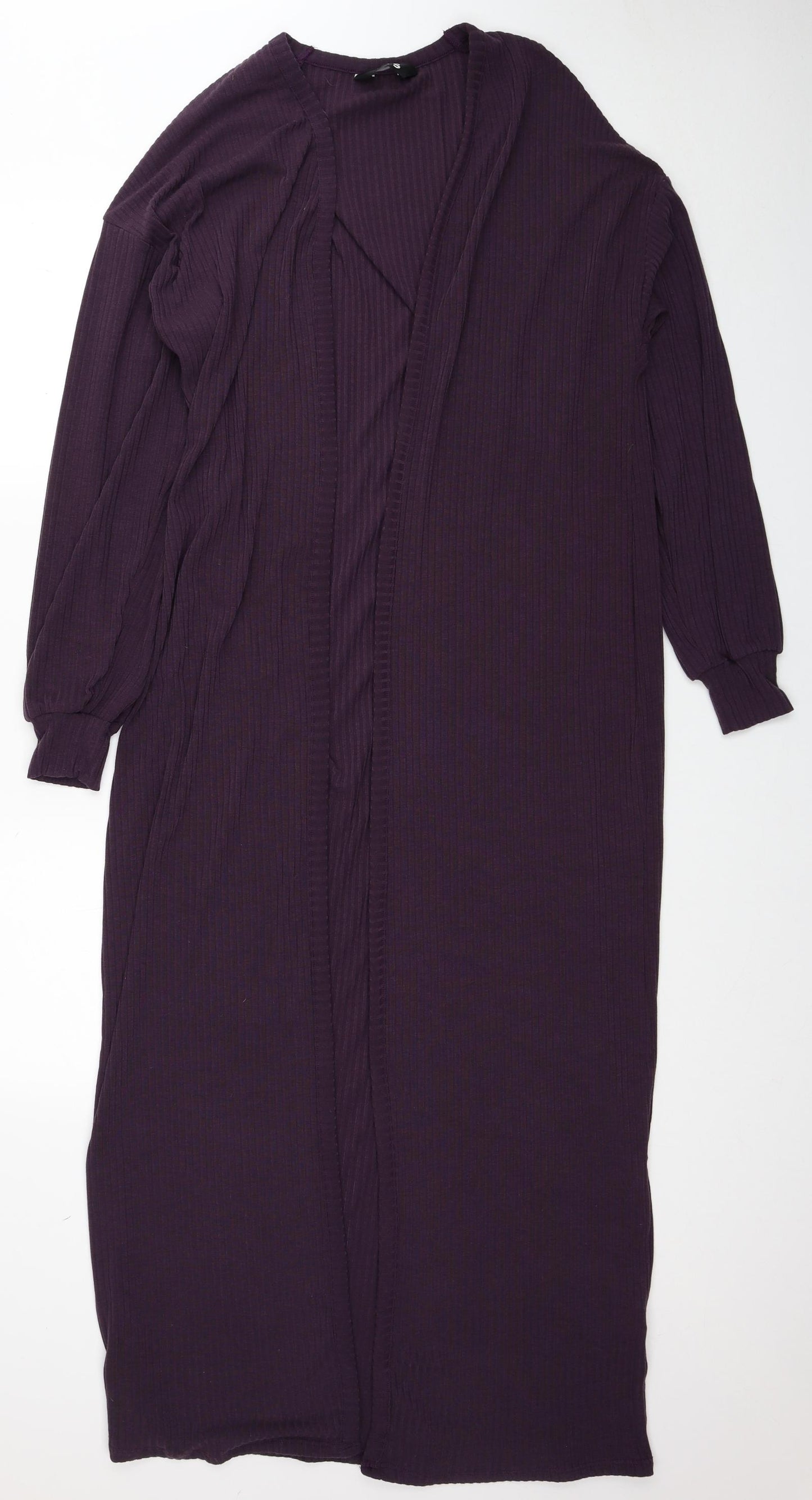 LTS Womens Purple V-Neck Polyester Cardigan Jumper Size 10