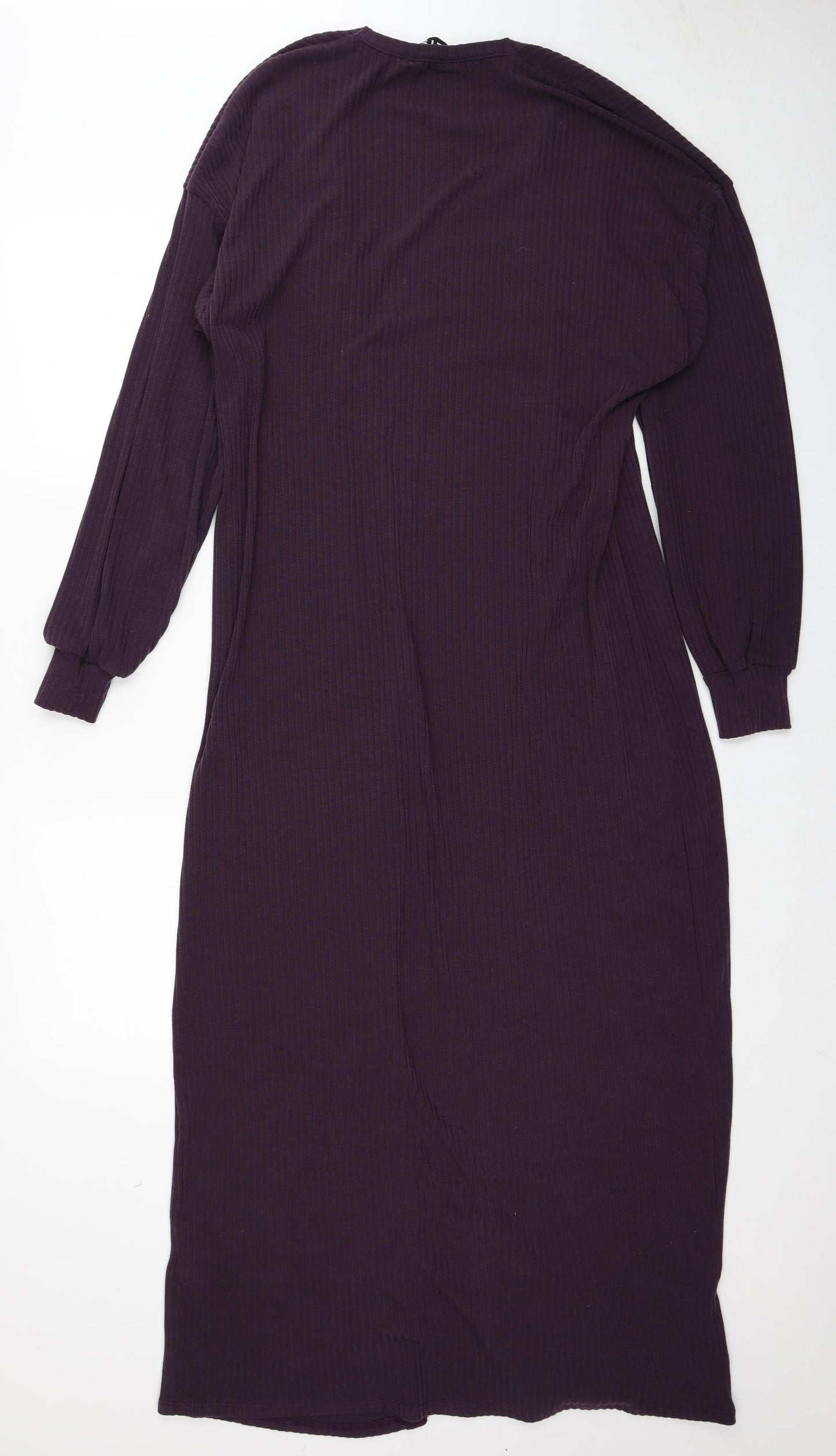 LTS Womens Purple V-Neck Polyester Cardigan Jumper Size 10