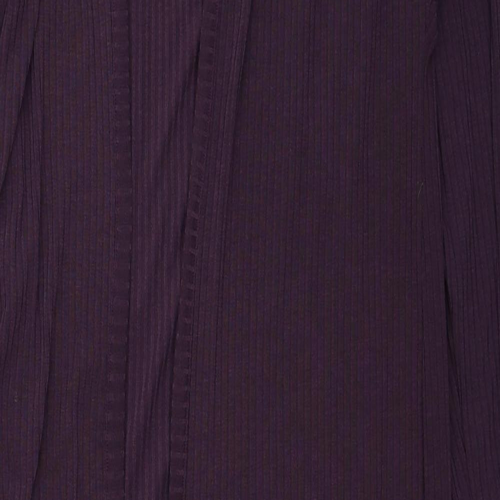 LTS Womens Purple V-Neck Polyester Cardigan Jumper Size 10