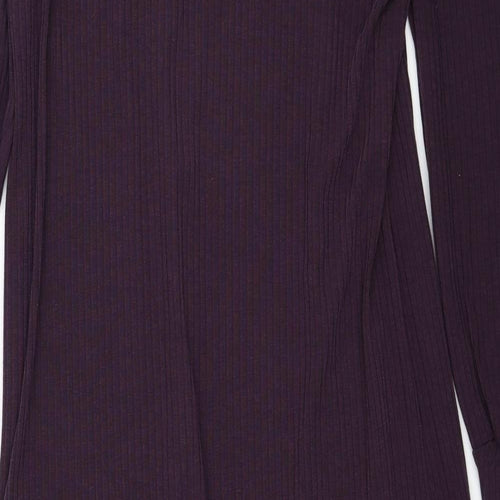 LTS Womens Purple V-Neck Polyester Cardigan Jumper Size 10