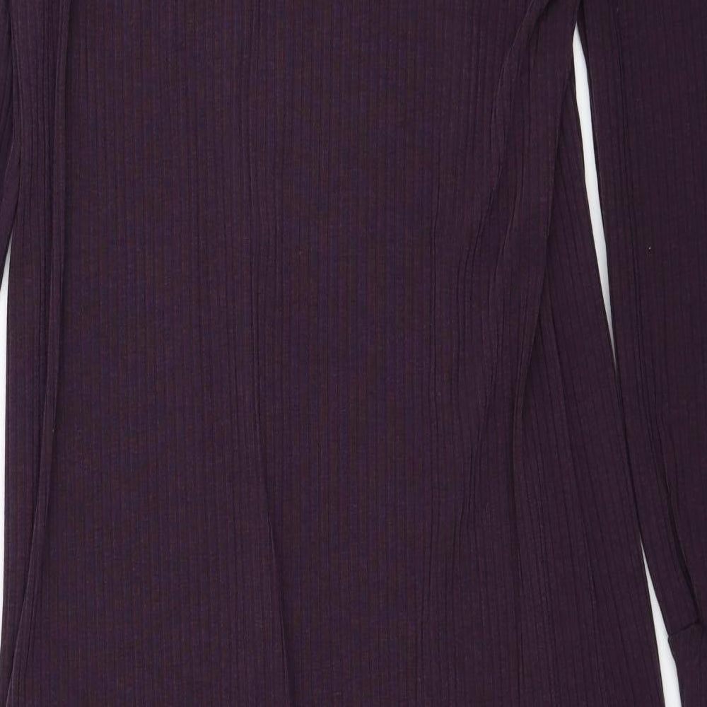 LTS Womens Purple V-Neck Polyester Cardigan Jumper Size 10