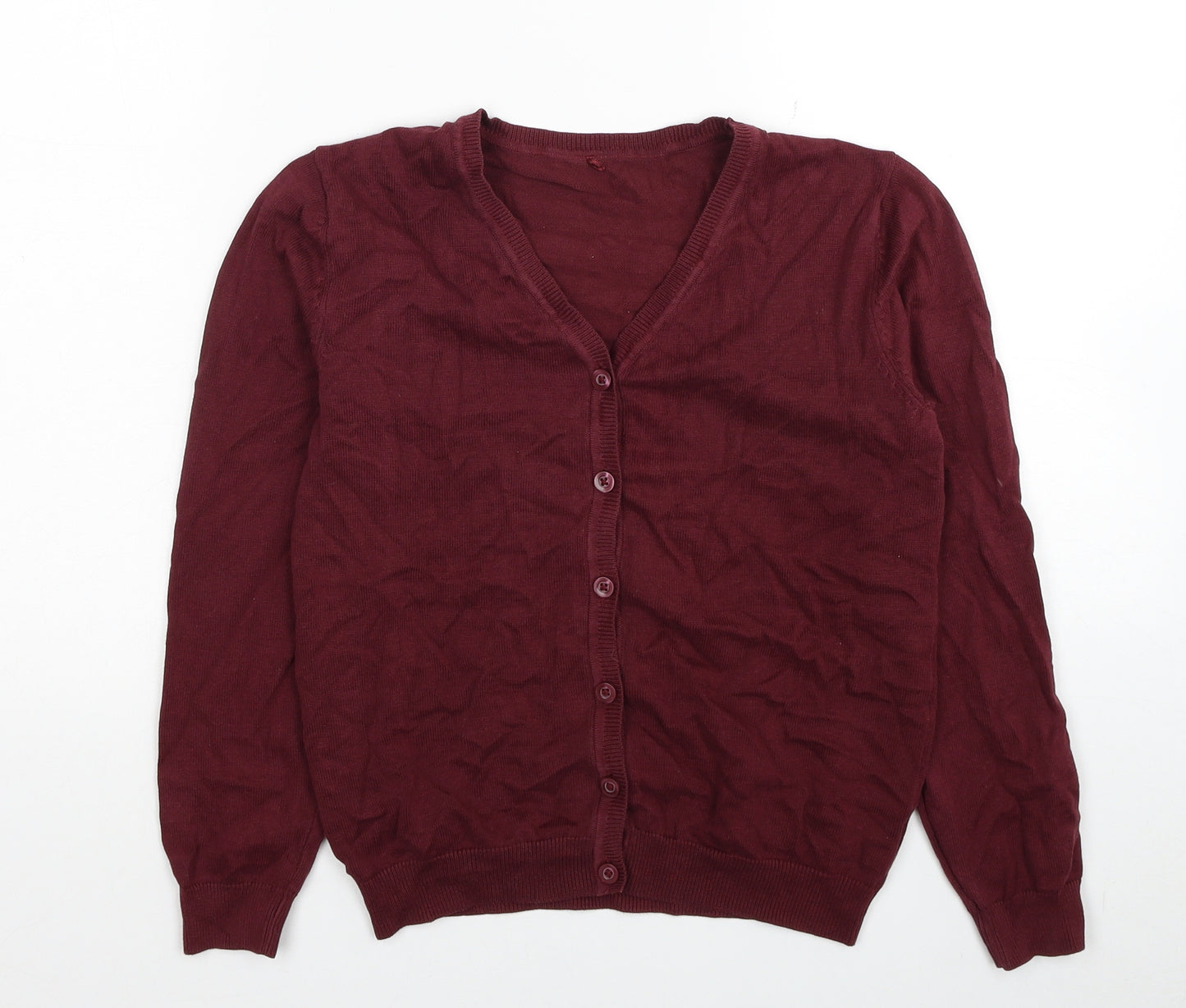 George Boys Red V-Neck Cotton Cardigan Jumper Size 9-10 Years Button