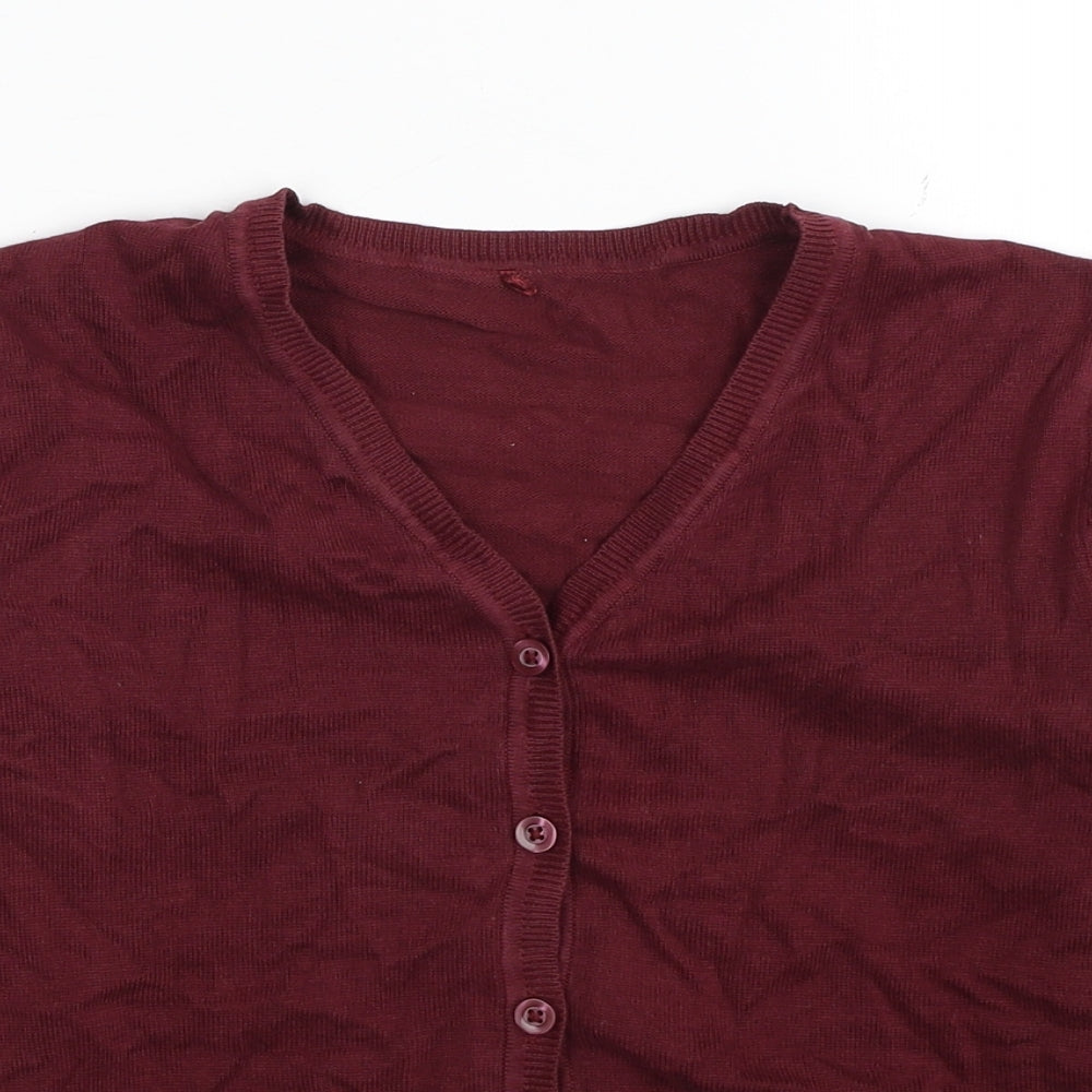 George Boys Red V-Neck Cotton Cardigan Jumper Size 9-10 Years Button
