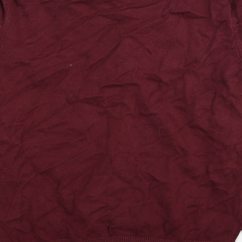 George Boys Red V-Neck Cotton Cardigan Jumper Size 9-10 Years Button