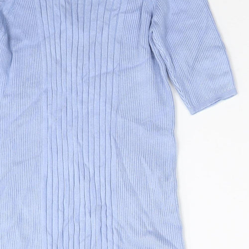 Marks and Spencer Womens Blue Boat Neck Viscose Pullover Jumper Size M