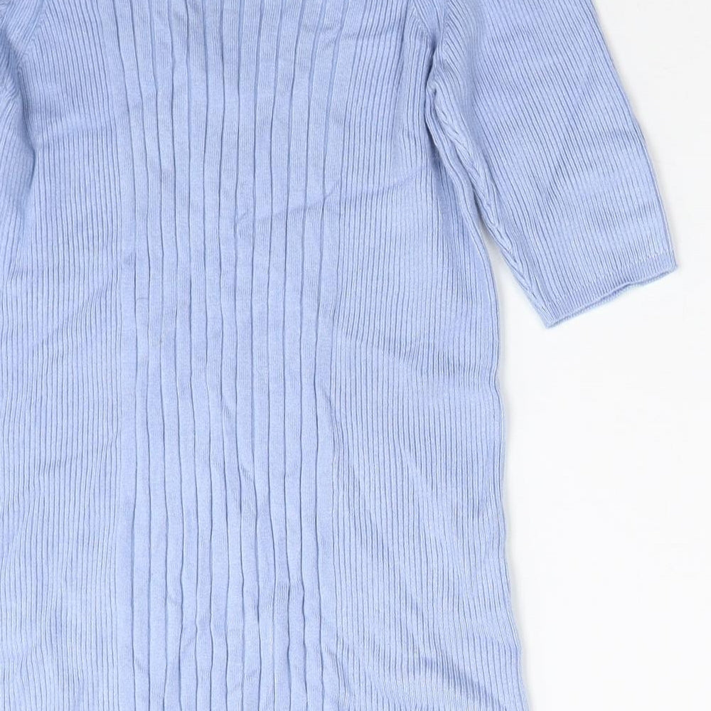 Marks and Spencer Womens Blue Boat Neck Viscose Pullover Jumper Size M