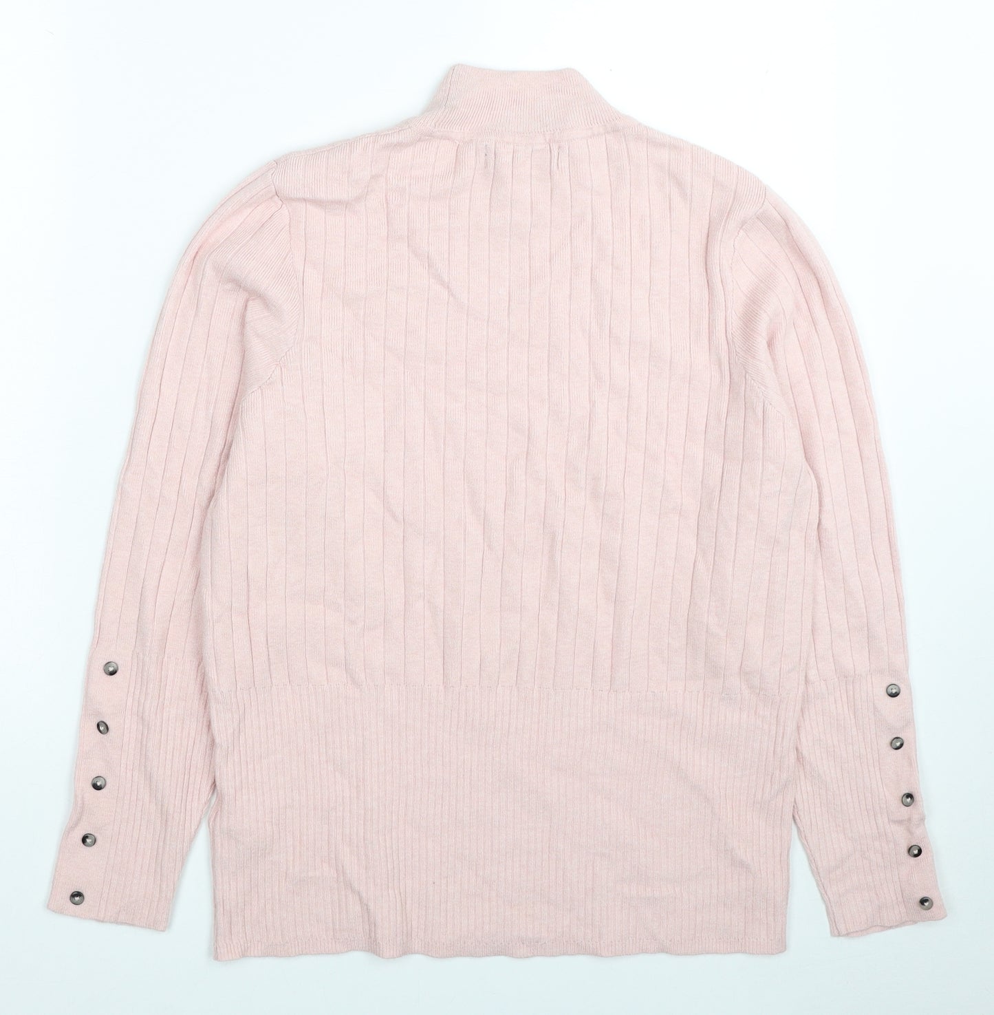 Marks and Spencer Womens Pink Mock Neck Viscose Pullover Jumper Size 18