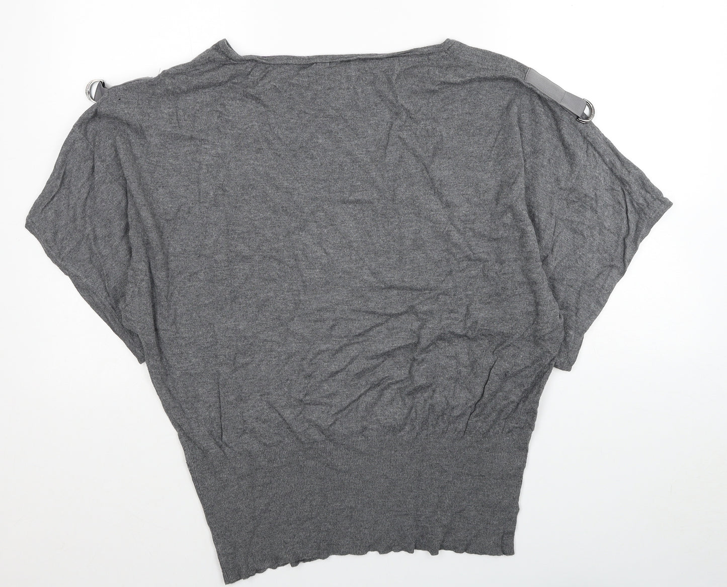 Jasper Conran Womens Grey Round Neck Viscose Pullover Jumper Size 18