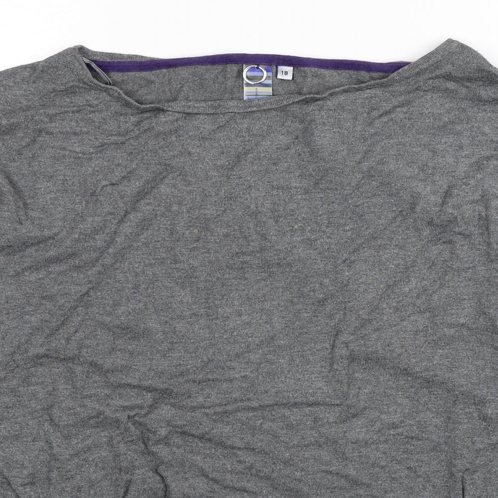 Jasper Conran Womens Grey Round Neck Viscose Pullover Jumper Size 18
