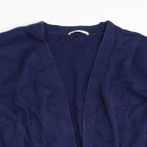 TU Womens Blue V-Neck Cotton Cardigan Jumper Size 14