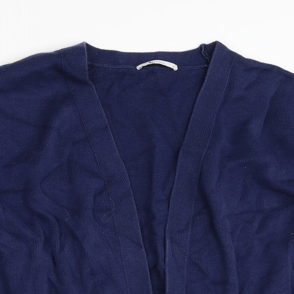 TU Womens Blue V-Neck Cotton Cardigan Jumper Size 14