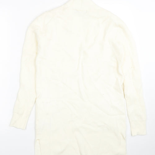 Marks and Spencer Womens White V-Neck Viscose Cardigan Jumper Size 6
