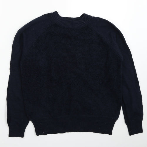 Blue Moon Womens Blue Round Neck Polyester Pullover Jumper Size L