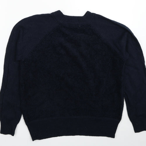 Blue Moon Womens Blue Round Neck Polyester Pullover Jumper Size L