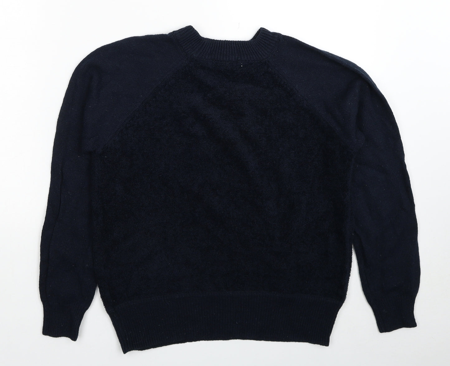 Blue Moon Womens Blue Round Neck Polyester Pullover Jumper Size L