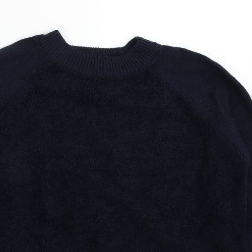 Blue Moon Womens Blue Round Neck Polyester Pullover Jumper Size L