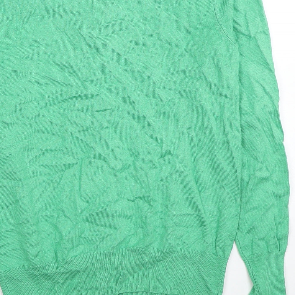 Marks and Spencer Womens Green Round Neck Viscose Cardigan Jumper Size 8