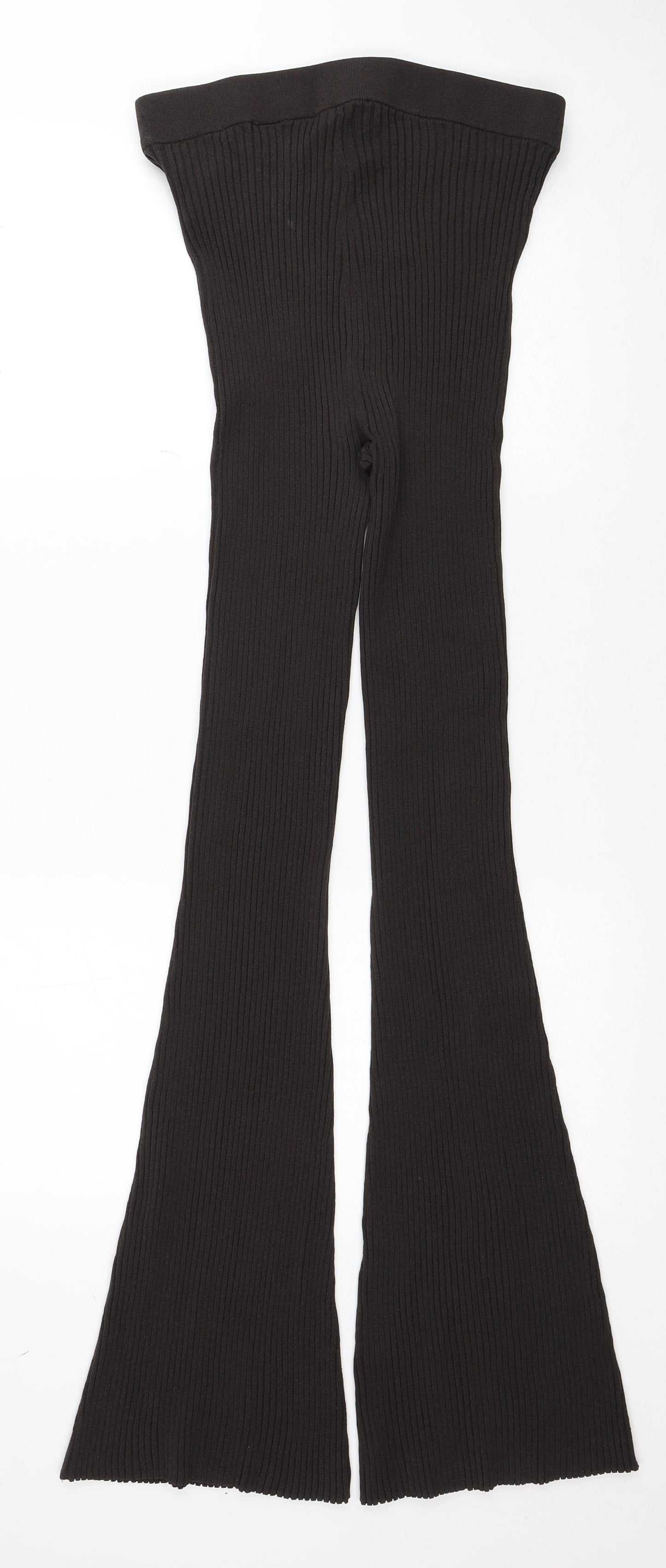 Stockholm Atelier Womens Brown Acetate Jogger Trousers Size S Regular - Ribbed