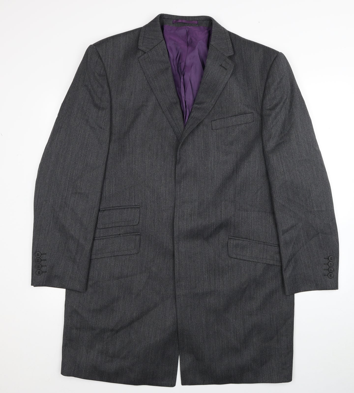 Paul Costelloe Mens Grey Polyester Jacket Blazer Size 40