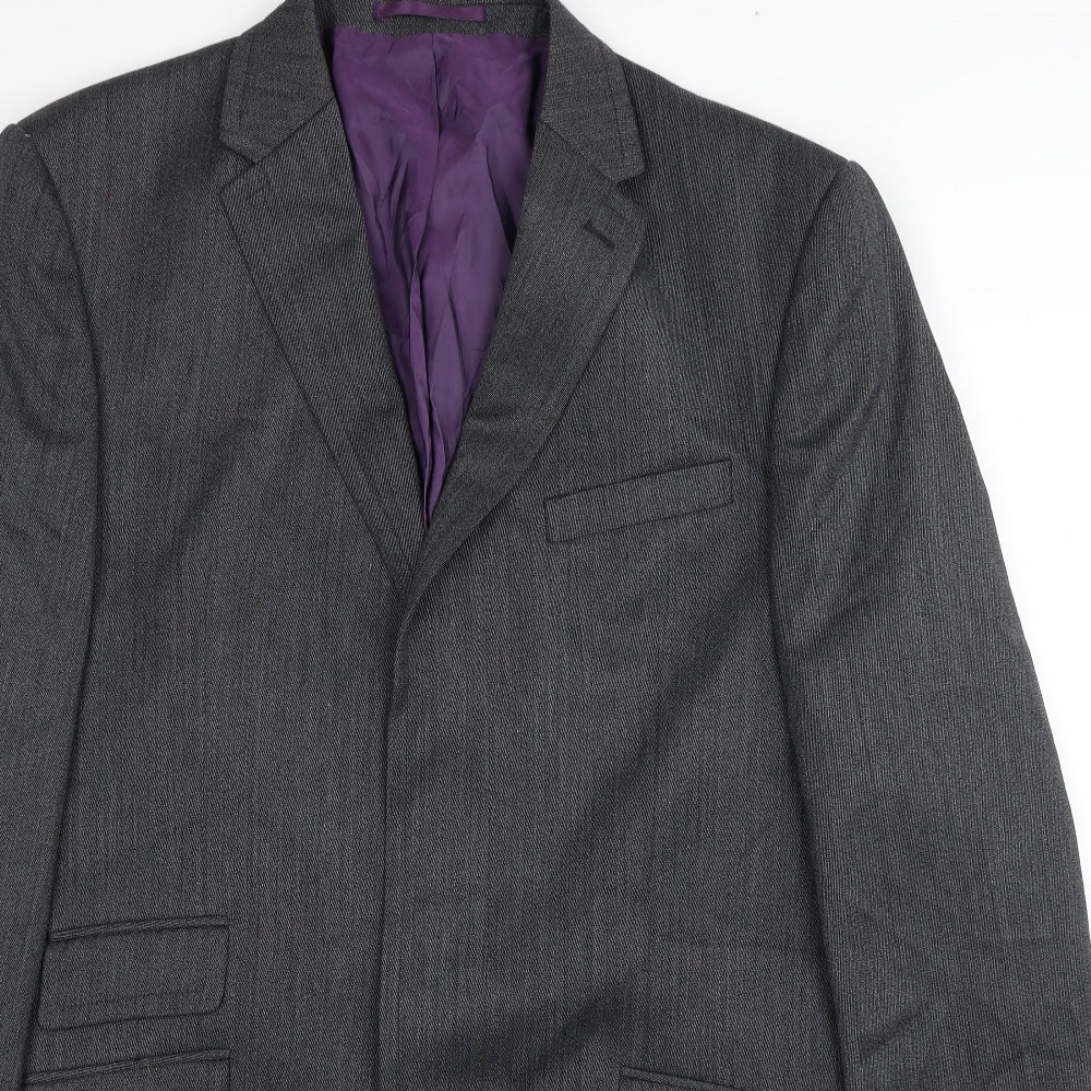 Paul Costelloe Mens Grey Polyester Jacket Blazer Size 40
