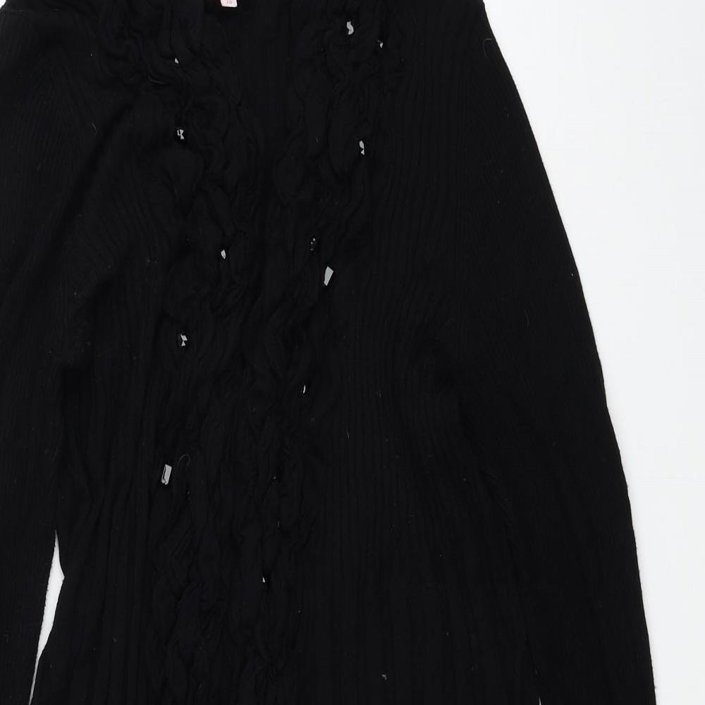 Per Una Womens Black V-Neck Viscose Cardigan Jumper Size 20 - Ribbed