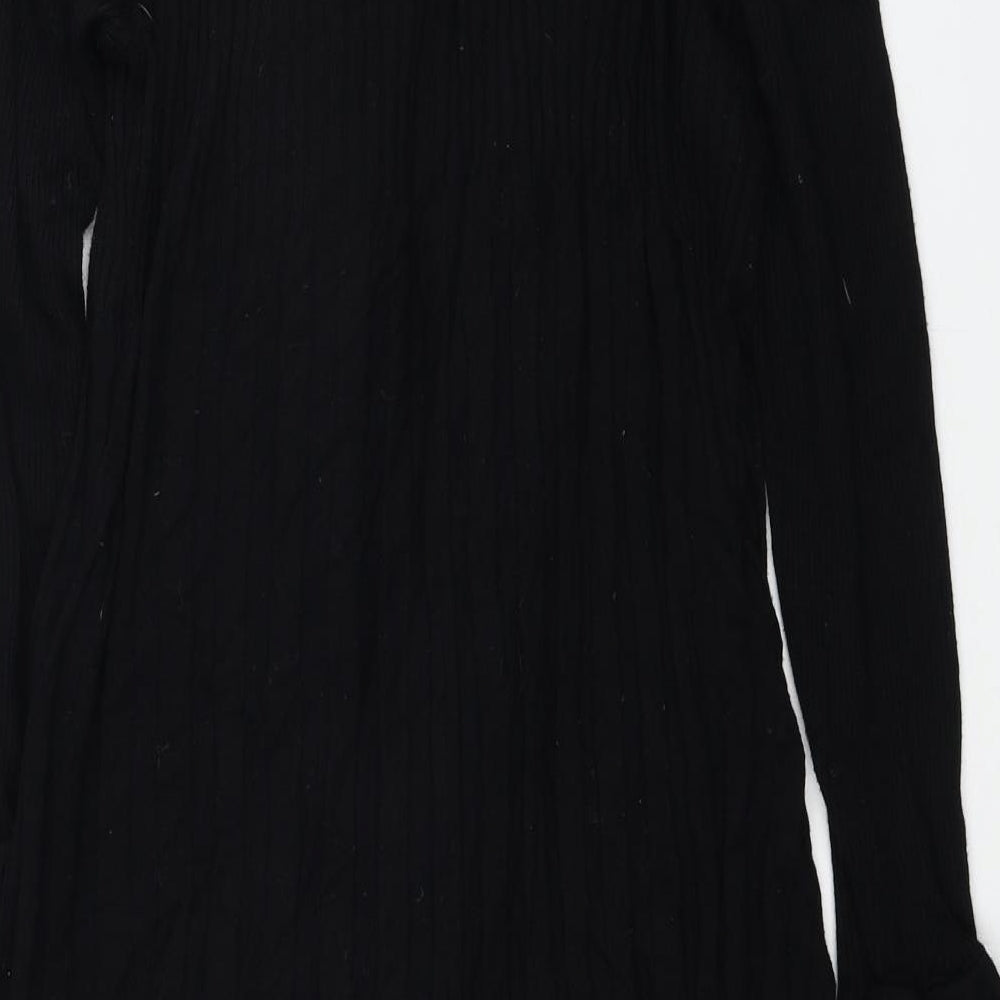 Per Una Womens Black V-Neck Viscose Cardigan Jumper Size 20 - Ribbed