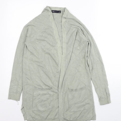 Marks and Spencer Womens Green V-Neck Viscose Cardigan Jumper Size S