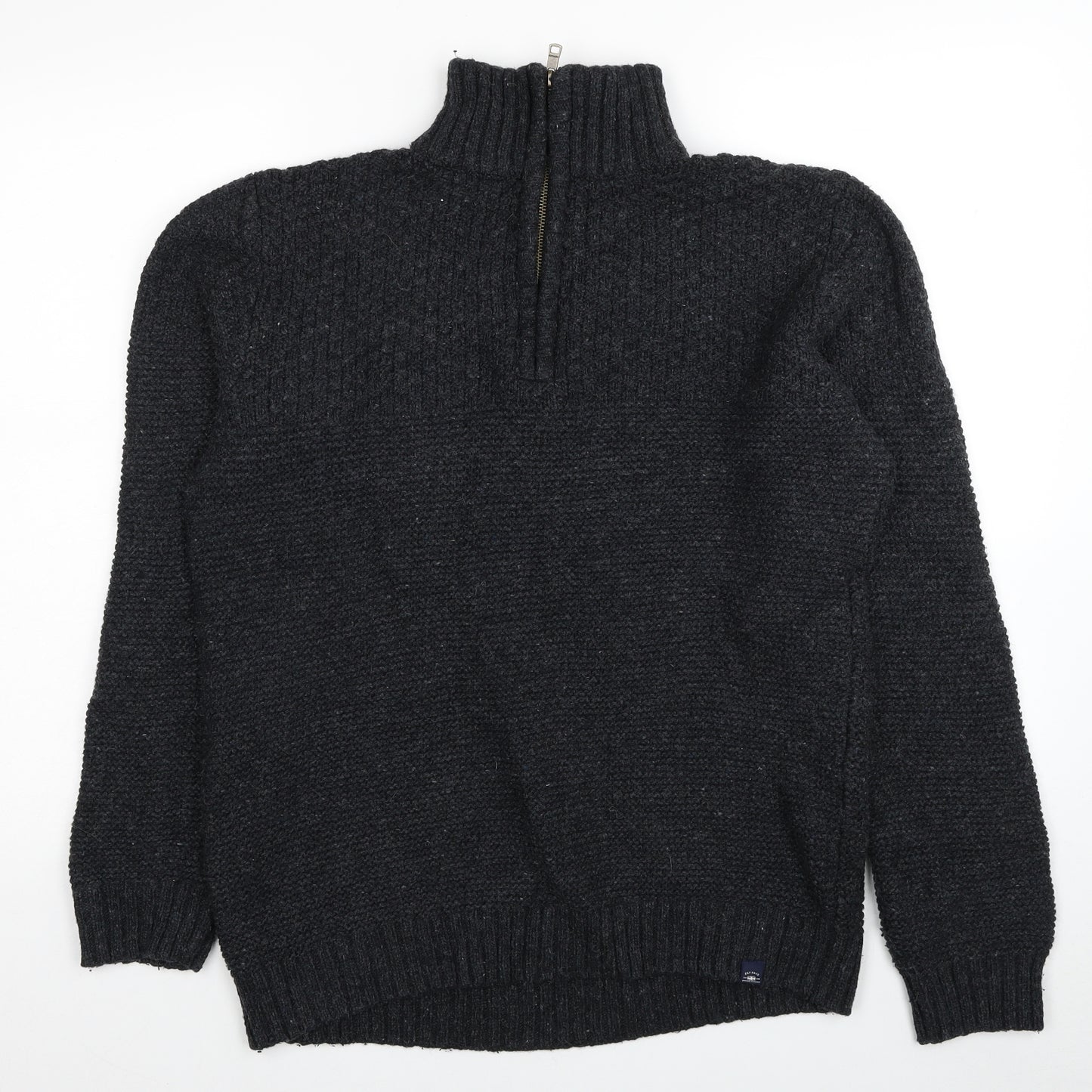 Fat Face Mens Grey High Neck Wool Pullover Jumper Size M