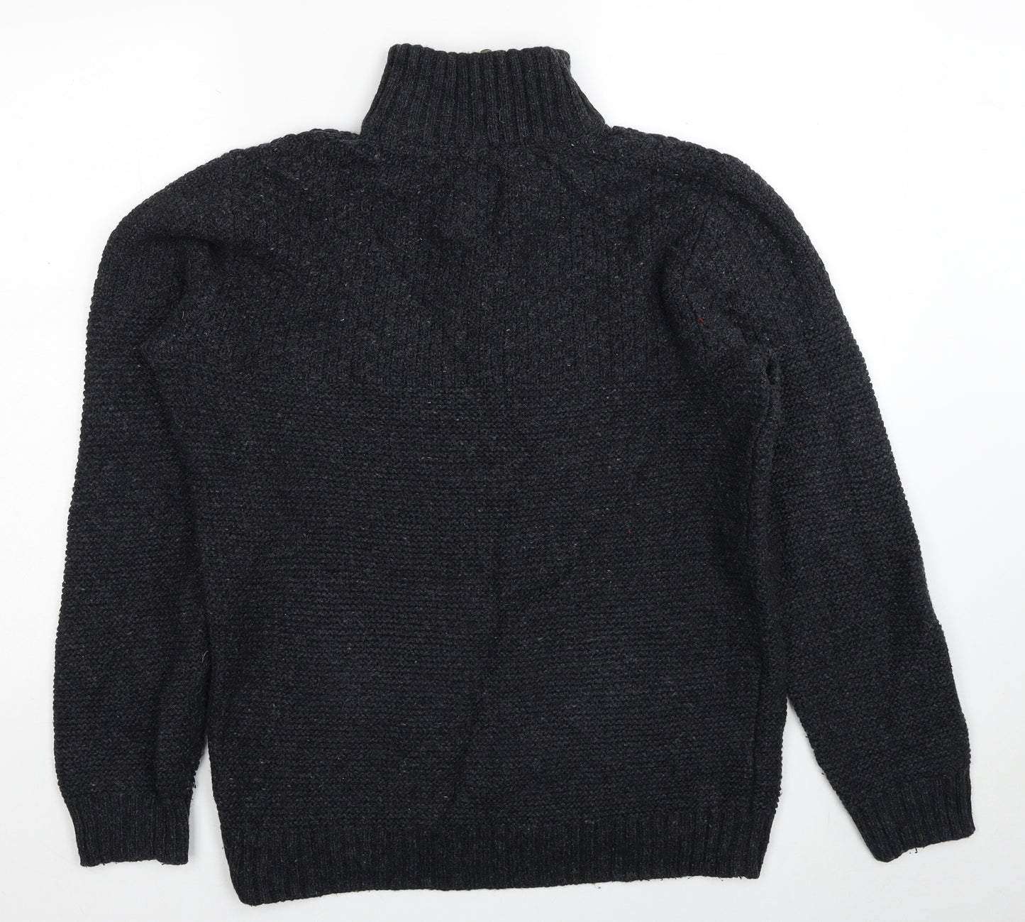 Fat Face Mens Grey High Neck Wool Pullover Jumper Size M