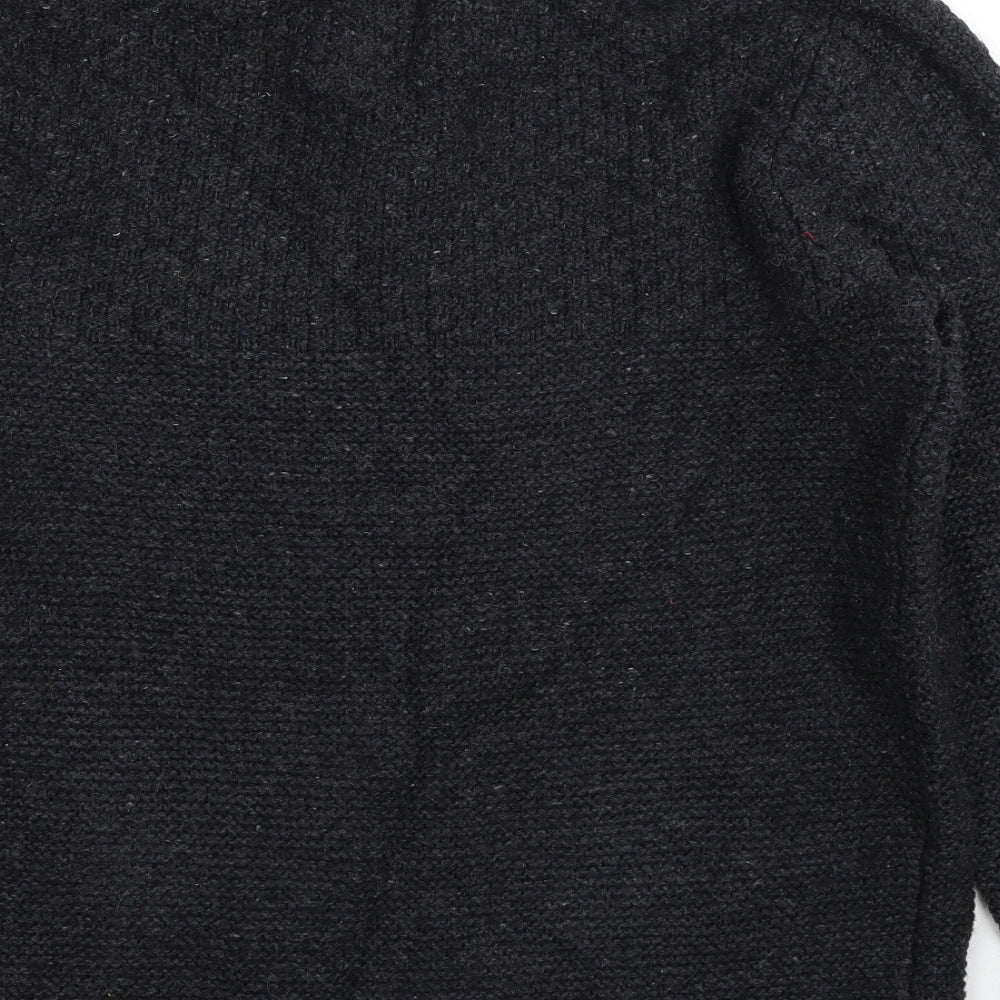 Fat Face Mens Grey High Neck Wool Pullover Jumper Size M