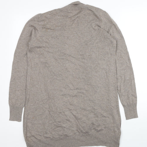 Marks and Spencer Womens Beige V-Neck Polyimide Cardigan Jumper Size 12
