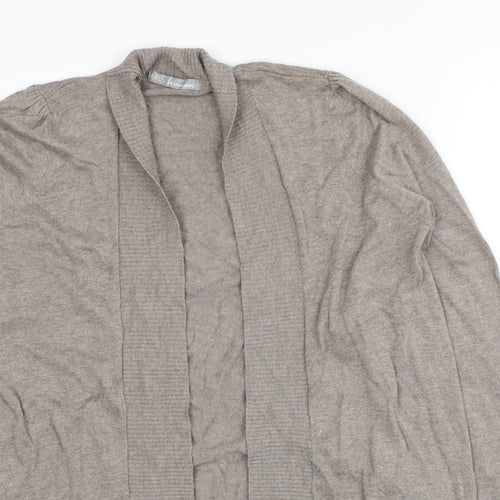 Marks and Spencer Womens Beige V-Neck Polyimide Cardigan Jumper Size 12