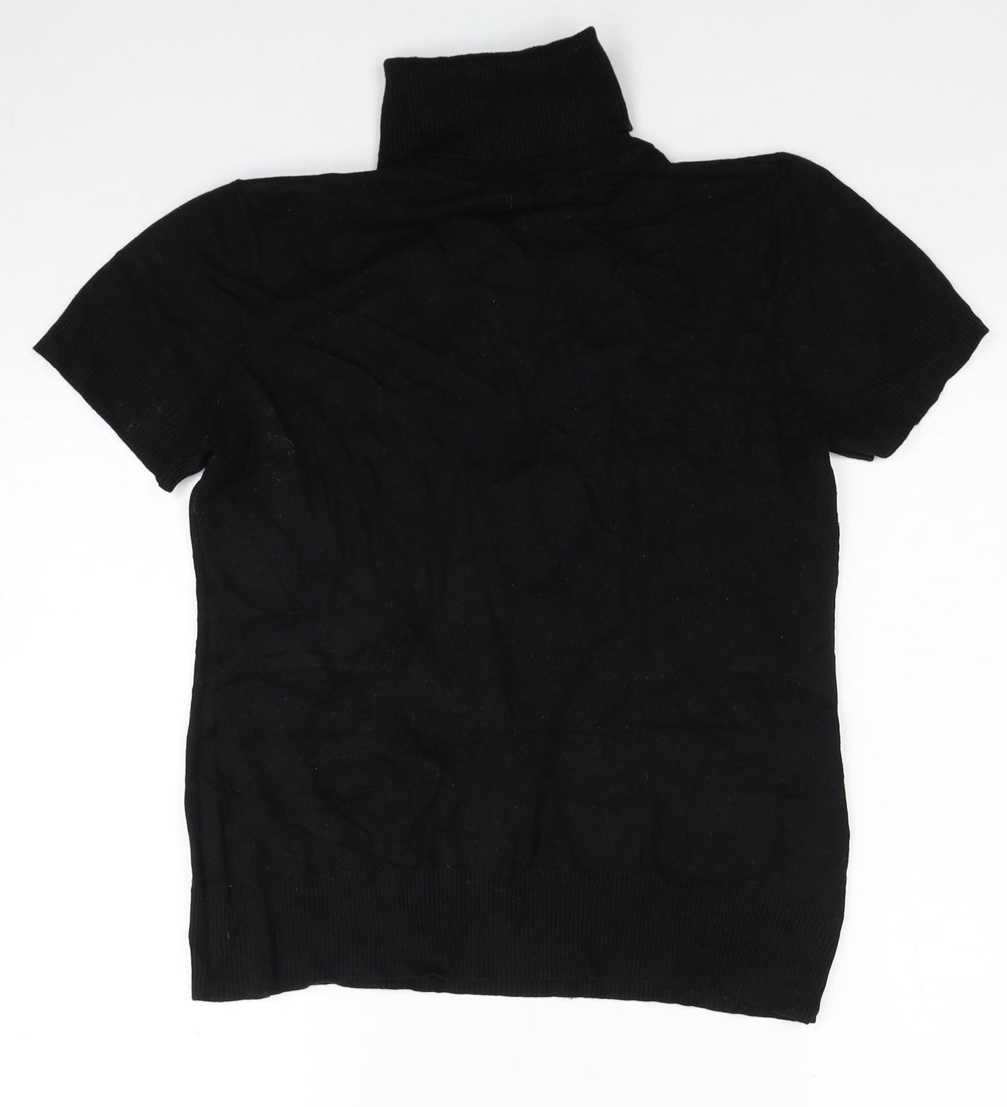 H&M Womens Black Roll Neck Viscose Pullover Jumper Size M