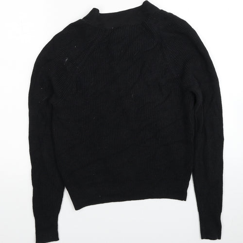 Gap Womens Black V-Neck Cotton Cardigan Jumper Size XS - Ribbed