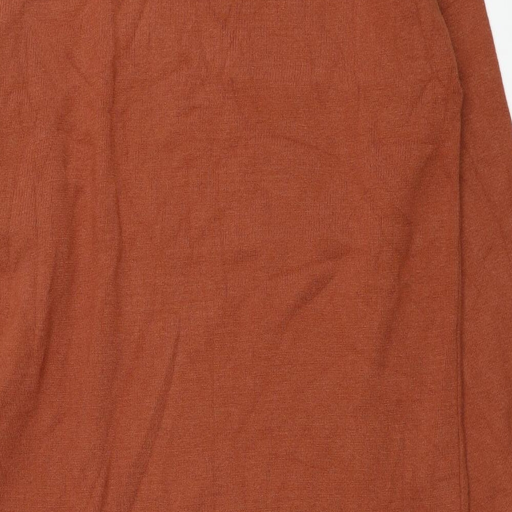 Zara Girls Brown Viscose Jumper Dress Size 13-14 Years Roll Neck Pullover