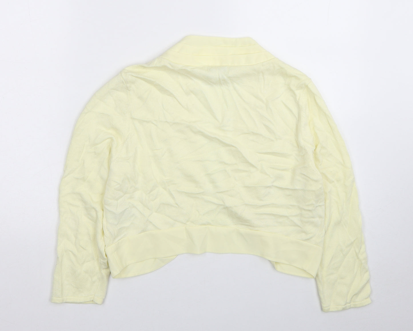 Monsoon Womens Yellow V-Neck Cotton Shrug Jumper Size L
